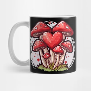 Mushroom Heart - Love Valentine's Day Lover Couple Cute Funny Mug